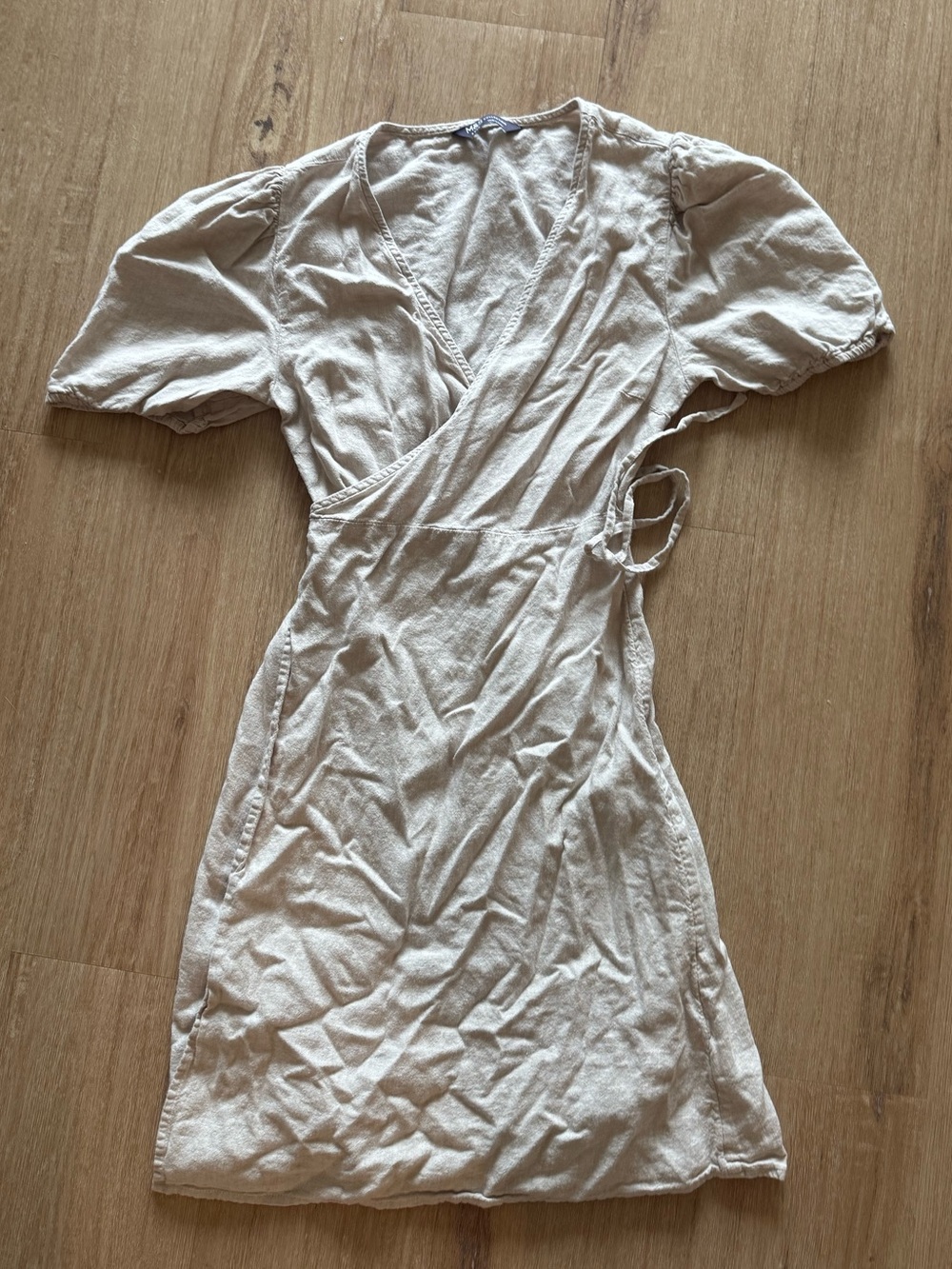 Marks & Spencer Light Beige Wrap Mini Dress
